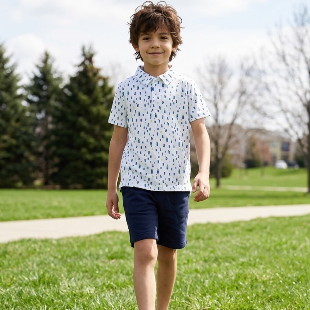 NWT - Tommy Bahama Boys Polo and Shorts - Navy Shorts Activewear Polo - Size 4